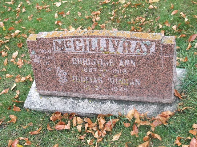 Photo of headstones/Christine Ann McLennan 1864-1913 hdstn Edmonton Mun Cem